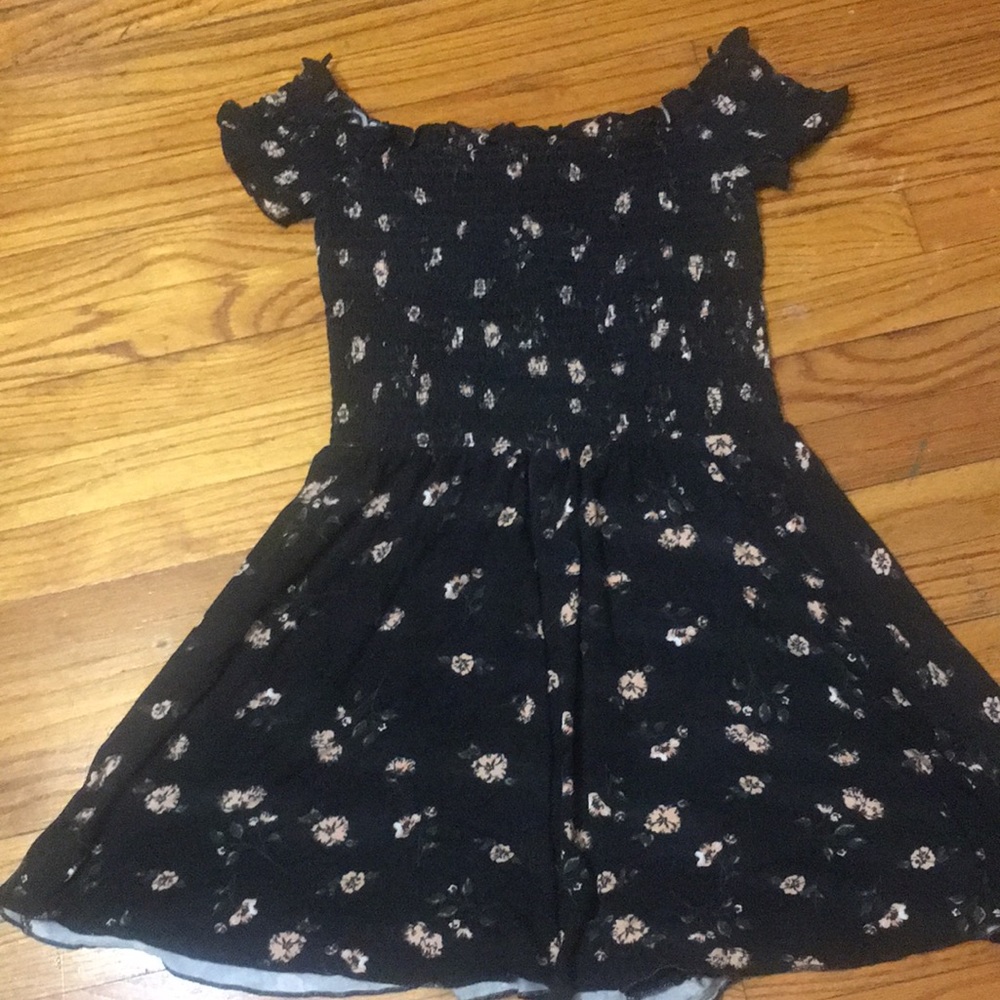 Dark floral shirred garage romper
